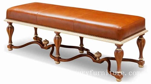 Leather chair bed end stool leather stool